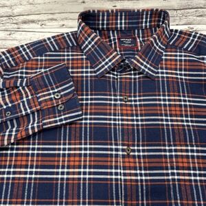 UNTUCKit Men's XXL Trezari Flannel Shirt Plaid Long Sleeve Button-Up Slim Fit